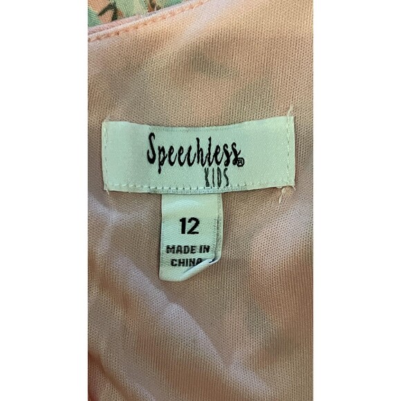 Speechless Kids Dress Girls 12 Pink Floral Ruffle Asymmetrical Layered Zipper - Picture 7 of 9